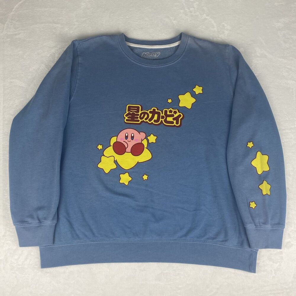 Kirby Graphic Sweater Womens 2XL Blue Sweatshirt Pullover